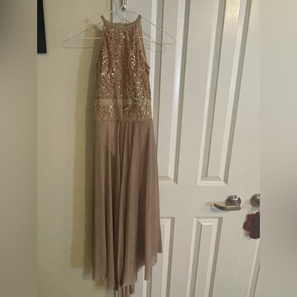 Elegant Sequin Halter Gown